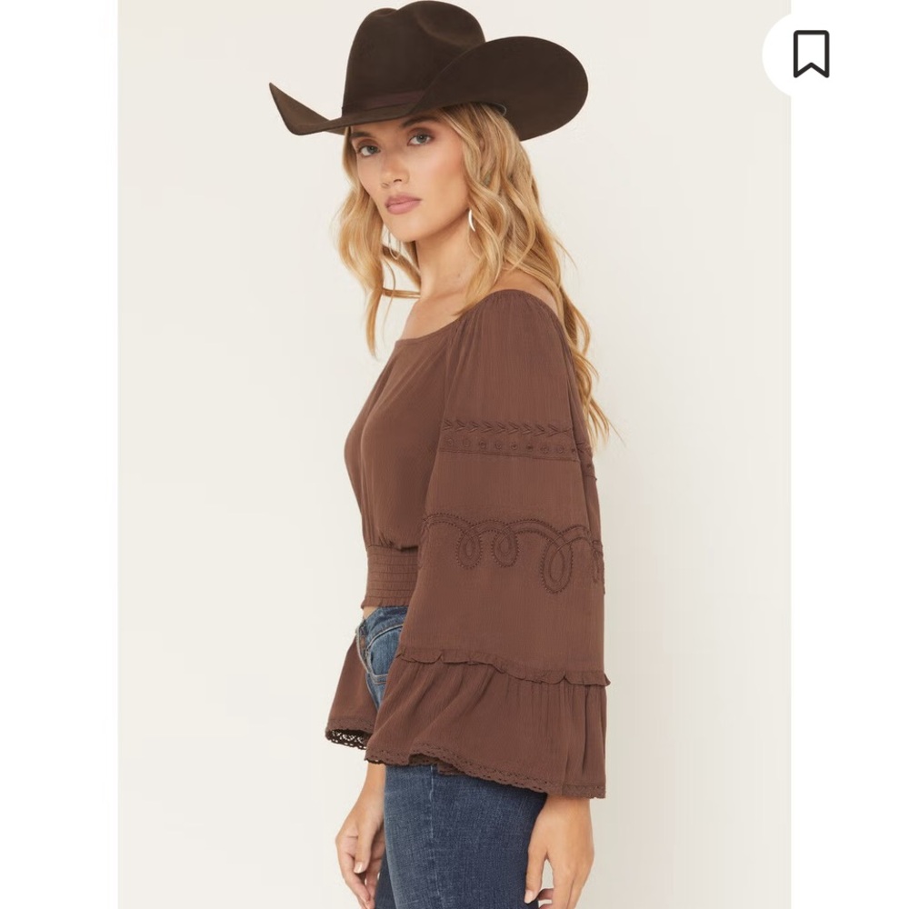 Shyanne Brown Embroidered Women's Blouse